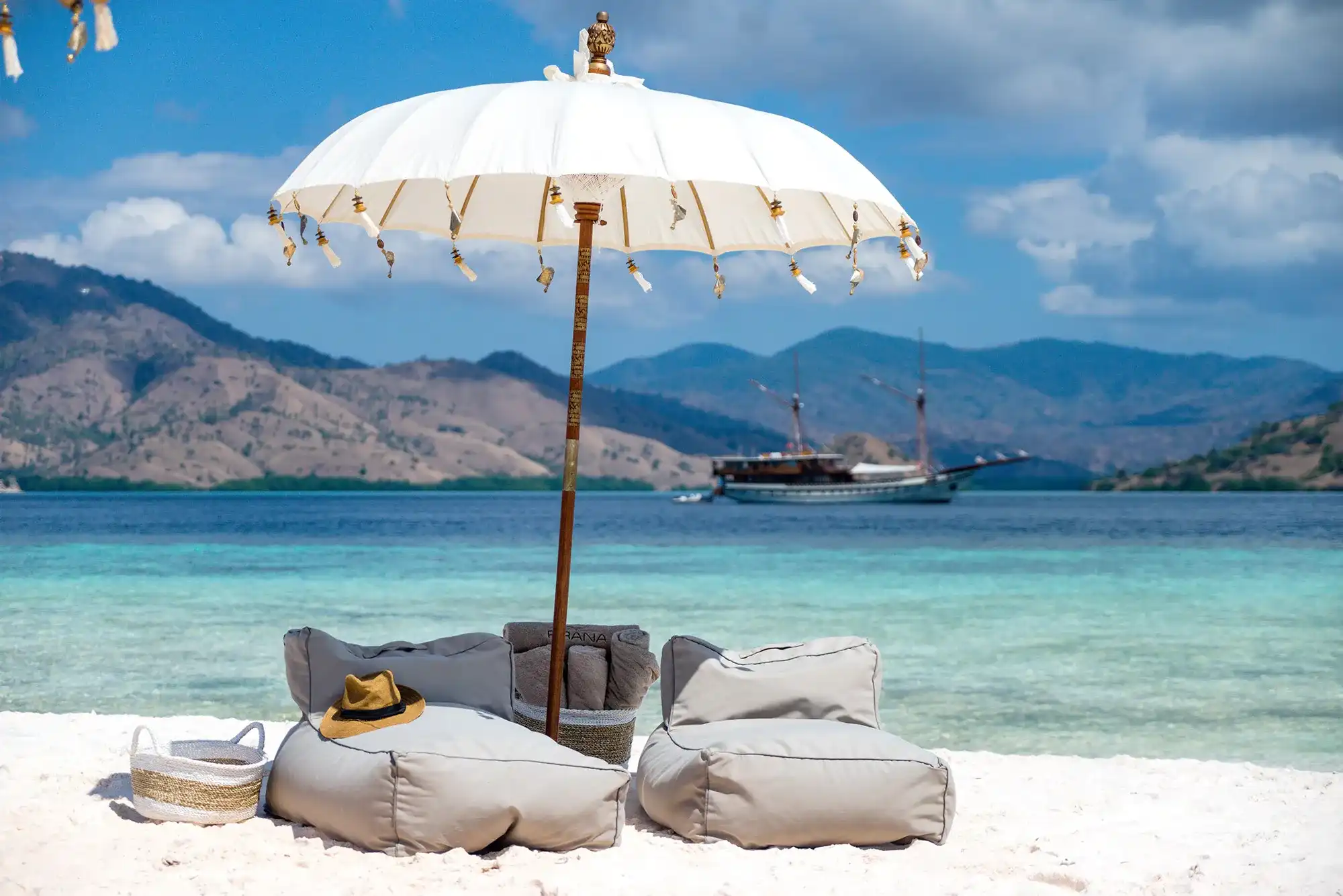 Private beach setup arranged by the crew in Komodo