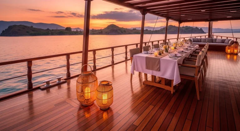 phinisi deck sunset Komodo National Park